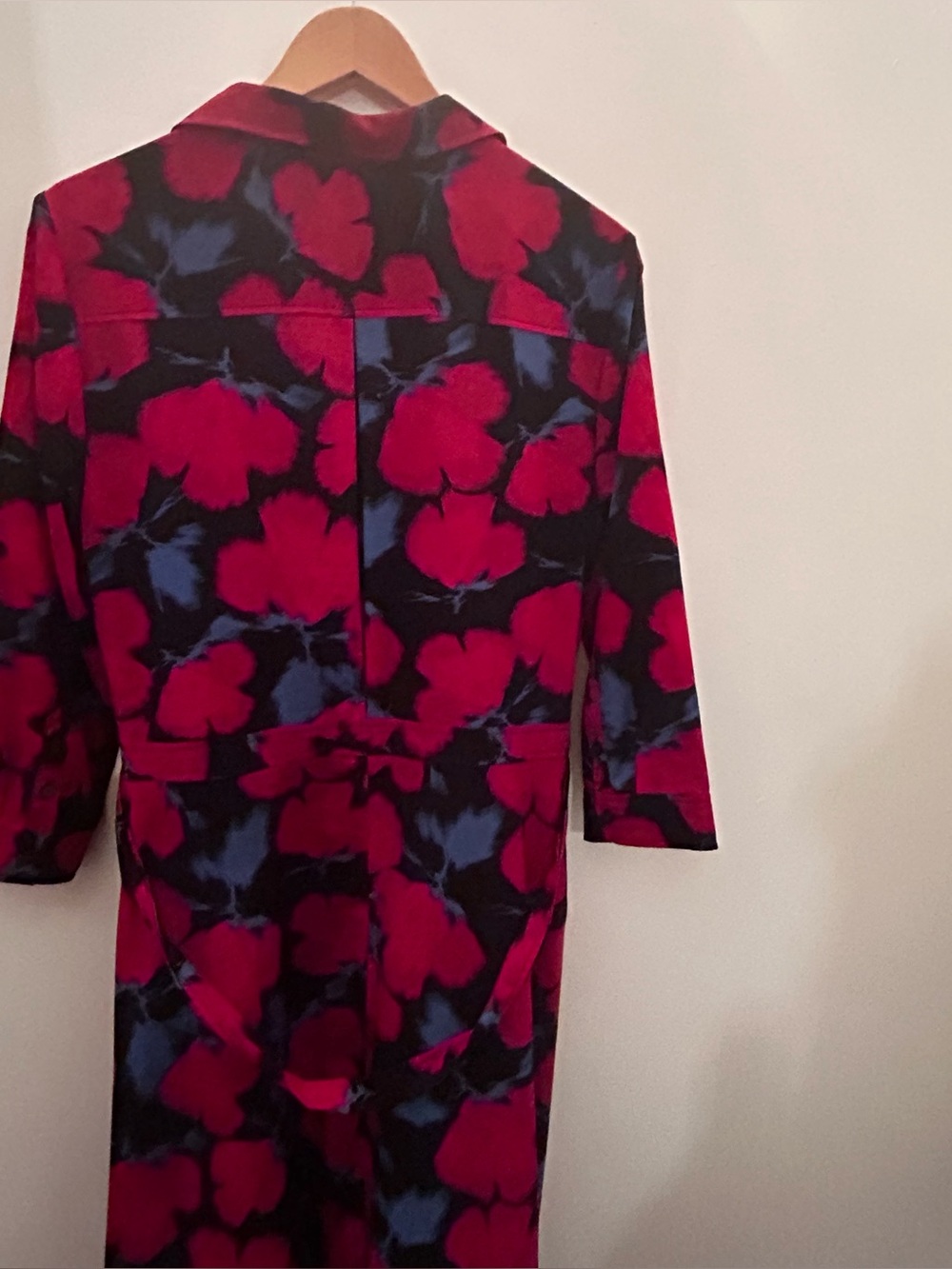Banana Republic Fuchsia and Blue Floral Shirt Maxi Dress - Picture 6 of 7